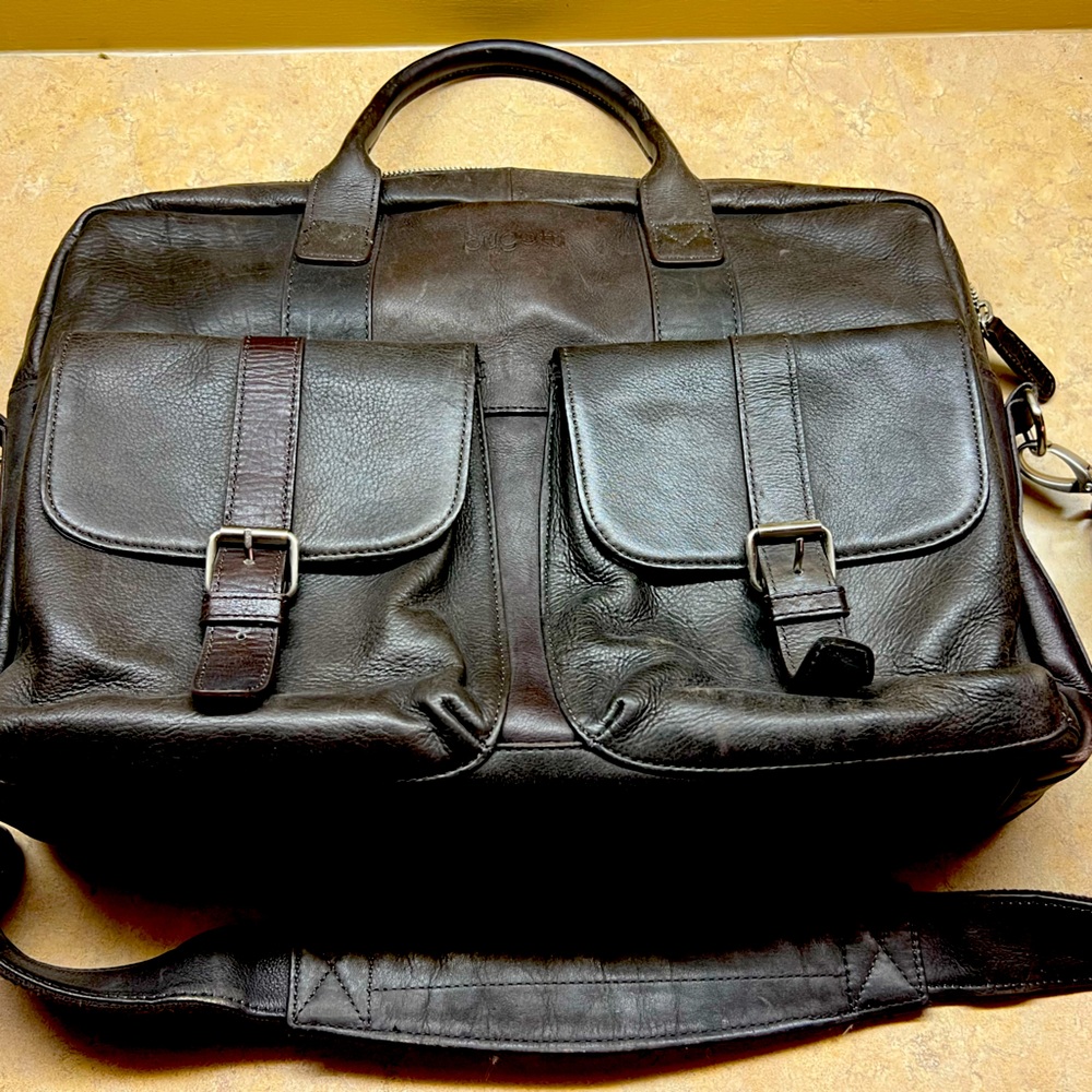 Bugatti leather briefcase